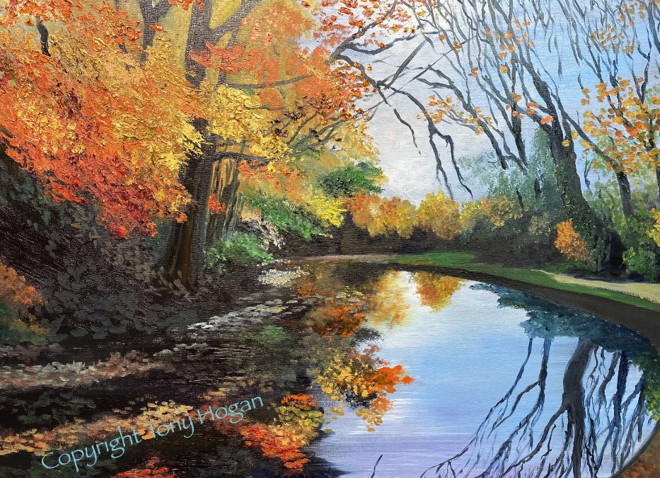 Autumn on the Leeds Liverpool canal. Saltaire