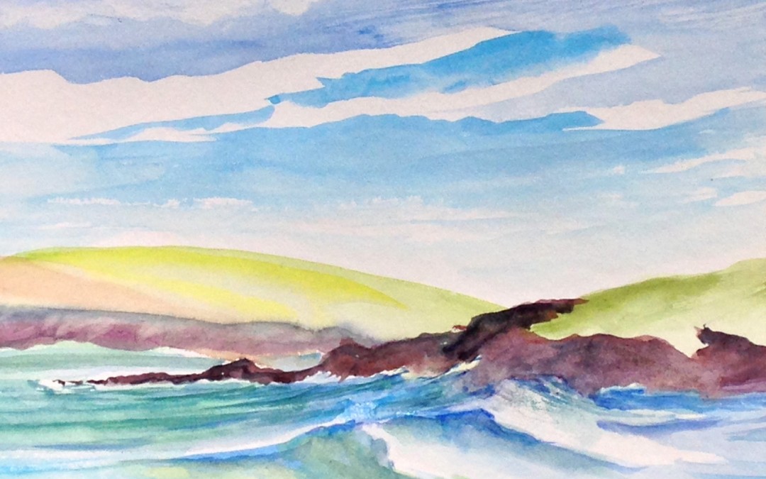 Harlyn Bay surf running