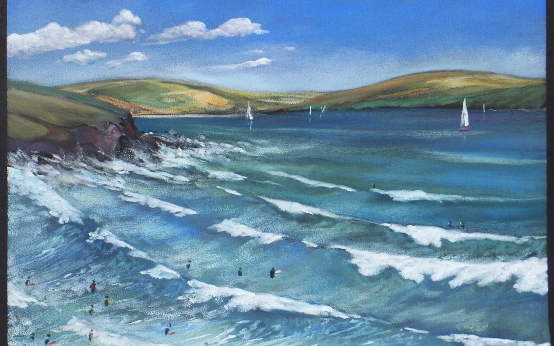 Polzeath three quarter tide from headland