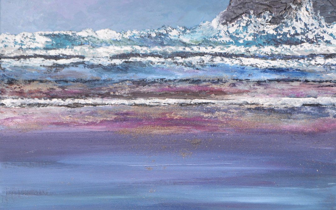 Travone Bay crashing surf Cornwall